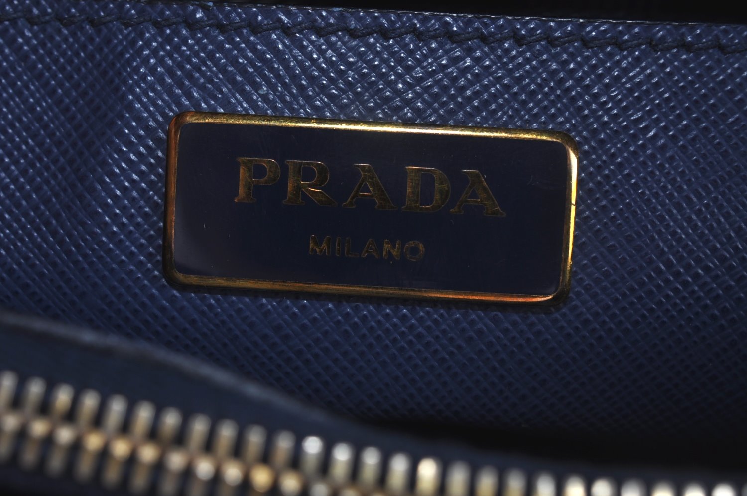 Authentic PRADA Vintage Saffiano Leather 2Way Shoulder Hand Bag Navy Blue 4489K