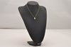 Authentic Christian Dior Gold Tone Chain Rhinestone Pendant Necklace CD 4490J