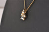 Authentic Christian Dior Gold Tone Chain Rhinestone Pendant Necklace CD 4490J