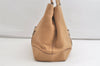 Authentic PRADA Vintage Leather Shoulder Tote Bag Beige 4490K