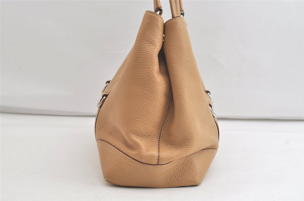 Authentic PRADA Vintage Leather Shoulder Tote Bag Beige 4490K