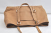 Authentic PRADA Vintage Leather Shoulder Tote Bag Beige 4490K