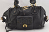 Authentic Chloe Vintage Paddington Leather Shoulder Hand Bag Black 4491J