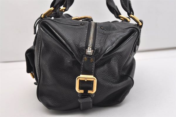 Authentic Chloe Vintage Paddington Leather Shoulder Hand Bag Black 4491J