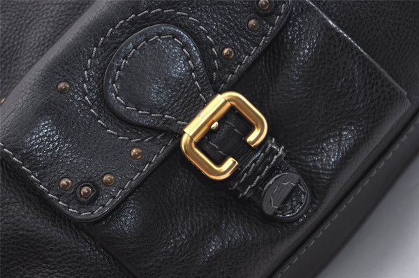 Authentic Chloe Vintage Paddington Leather Shoulder Hand Bag Black 4491J