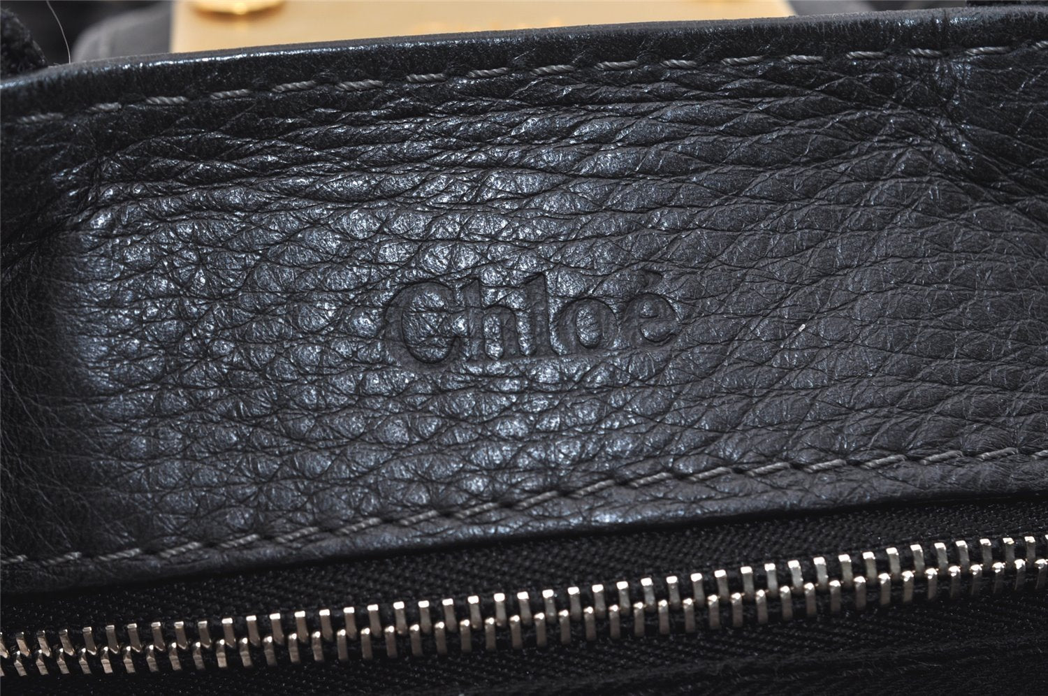 Authentic Chloe Vintage Paddington Leather Shoulder Hand Bag Black 4491J