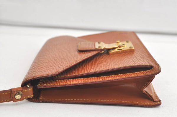 Auth Louis Vuitton Epi Pochette Sellier Dragonne Clutch Bag M52618 Brown 4491K