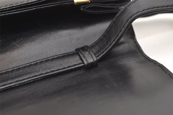 Authentic BALLY Vintage Leather Shoulder Cross Body Bag Purse Black 4492J