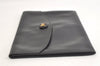 Authentic HERMES Pochette Rio Clutch Hand Bag Purse Leather Black 4494K