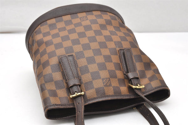 Authentic Louis Vuitton Damier Marais Bucket Shoulder Tote Bag N42240 LV 4495K