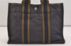 Authentic HERMES Vintage Fourre Tout PM Hand Tote Bag Canvas Navy 4496J