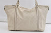 Authentic GUCCI Guccissima Shoulder Tote Bag GG Leather 197953 White 4497K