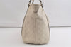 Authentic GUCCI Guccissima Shoulder Tote Bag GG Leather 197953 White 4497K