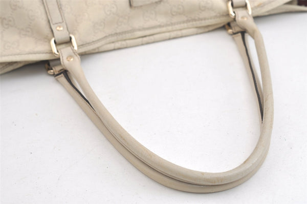 Authentic GUCCI Guccissima Shoulder Tote Bag GG Leather 197953 White 4497K