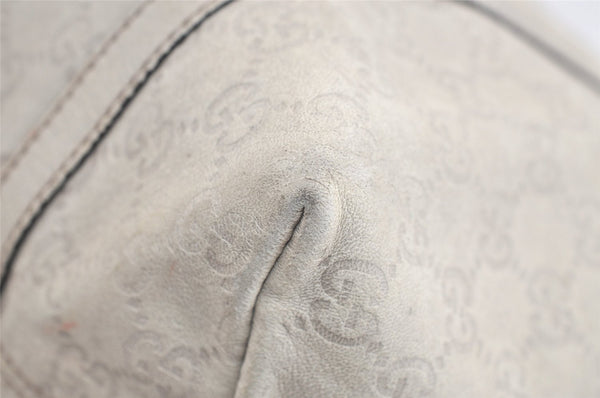 Authentic GUCCI Guccissima Shoulder Tote Bag GG Leather 197953 White 4497K