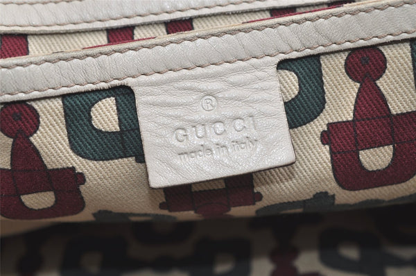 Authentic GUCCI Guccissima Shoulder Tote Bag GG Leather 197953 White 4497K