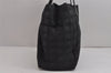 Authentic CHANEL New Travel Line Shoulder Tote Bag Nylon Leather Black 4498J