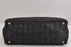 Authentic CHANEL New Travel Line Shoulder Tote Bag Nylon Leather Black 4498J