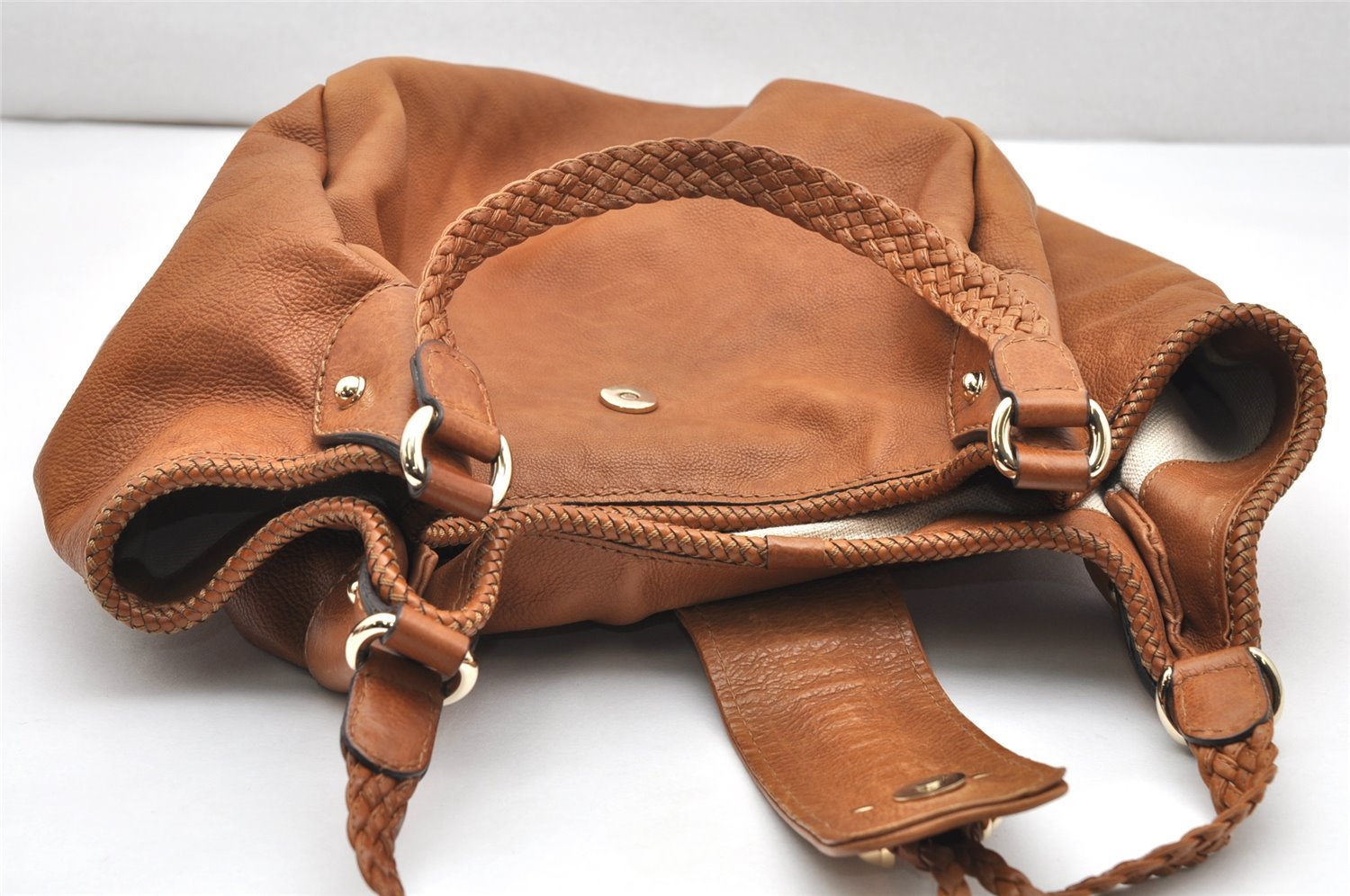 Authentic GUCCI Marrakech Shoulder Tote Bag Leather 257029 Brown 4498K