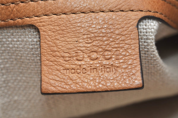 Authentic GUCCI Marrakech Shoulder Tote Bag Leather 257029 Brown 4498K