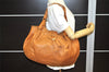 Authentic GUCCI Marrakech Shoulder Tote Bag Leather 257029 Brown 4498K