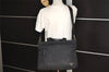 Authentic PRADA Vintage Nylon Tessuto Leather 2Way Shoulder Tote Bag Black 4500J