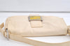 Authentic FENDI Mamma Baguette Shoulder Hand Bag Purse Leather White 4500K