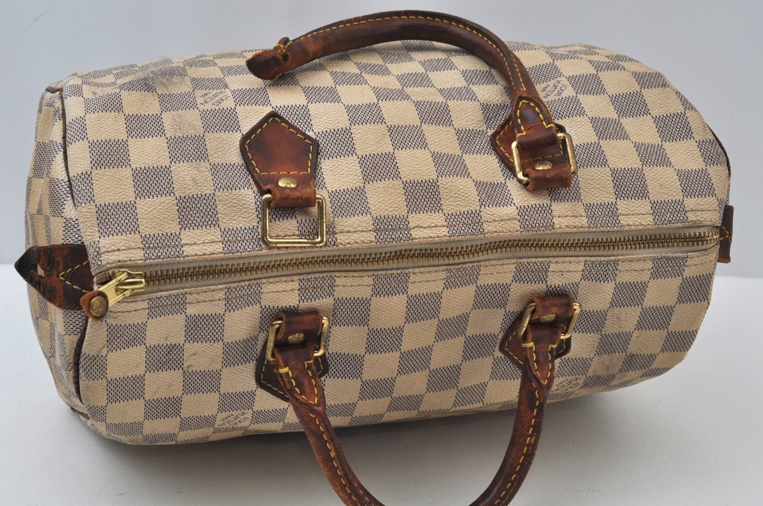 Authentic Louis Vuitton Damier Azur Speedy30 Hand Boston Bag N41533 Junk 4501I