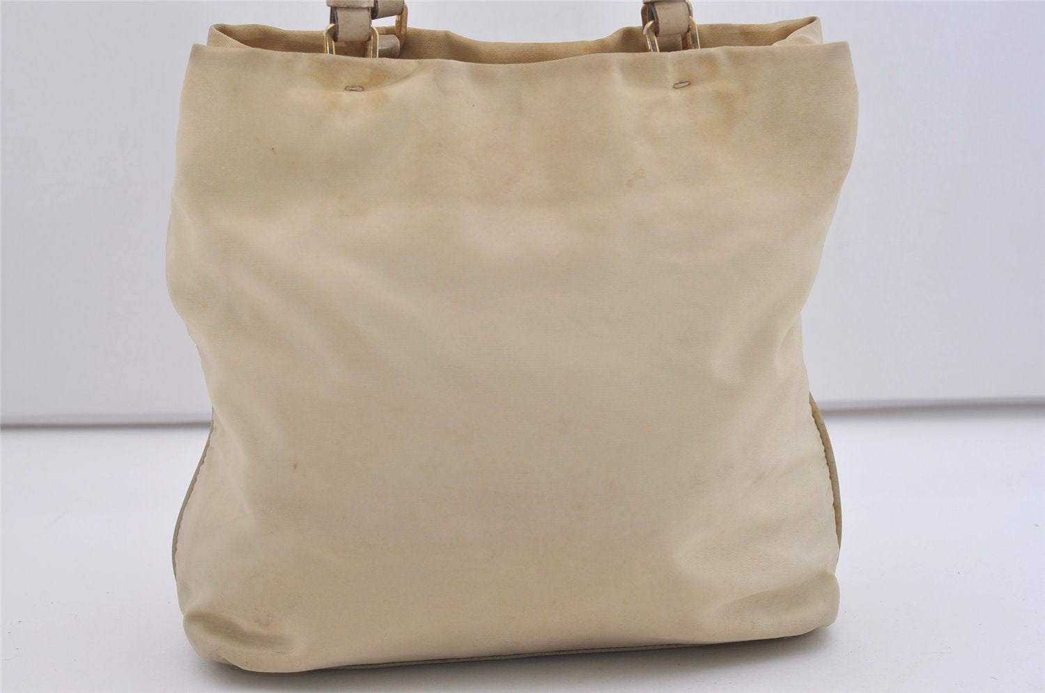Authentic PRADA Tessuto Basic Nylon Leather Shoulder Bag B11214 Beige 4501J