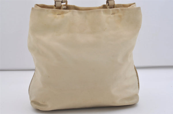 Authentic PRADA Tessuto Basic Nylon Leather Shoulder Bag B11214 Beige 4501J