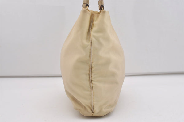 Authentic PRADA Tessuto Basic Nylon Leather Shoulder Bag B11214 Beige 4501J