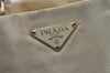 Authentic PRADA Tessuto Basic Nylon Leather Shoulder Bag B11214 Beige 4501J