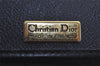 Authentic Christian Dior Honeycomb Shoulder Cross Bag PVC Leather Black 4502J