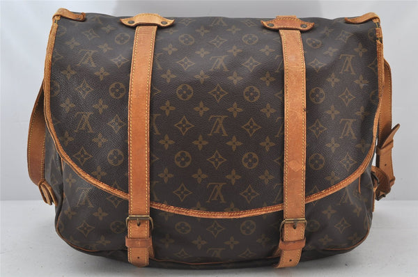 Authentic Louis Vuitton Monogram Saumur 43 Shoulder Cross Bag M42252 LV 4503K