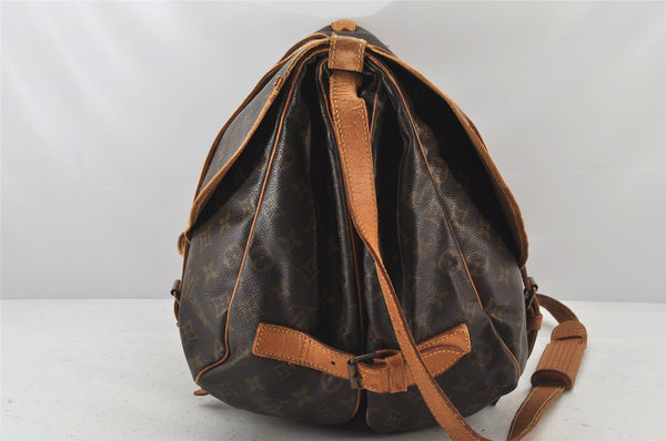 Authentic Louis Vuitton Monogram Saumur 43 Shoulder Cross Bag M42252 LV 4503K