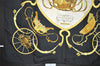 Authentic HERMES Carre 90 Scarf "SPRINGS" Silk Black 4504J