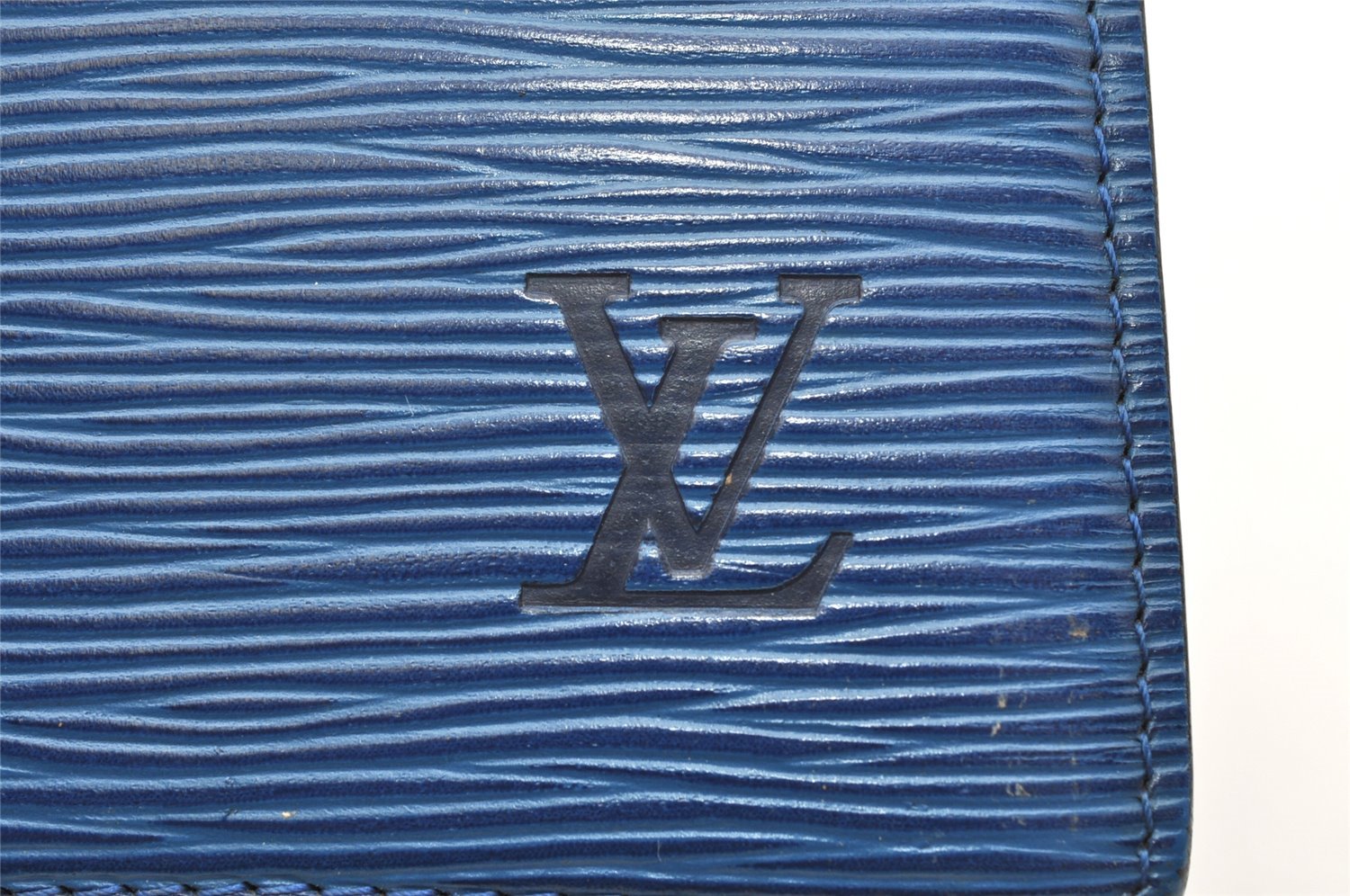 Authentic Louis Vuitton Epi Trousse Crete Clutch Bag Blue M48405 LV Junk 4505K