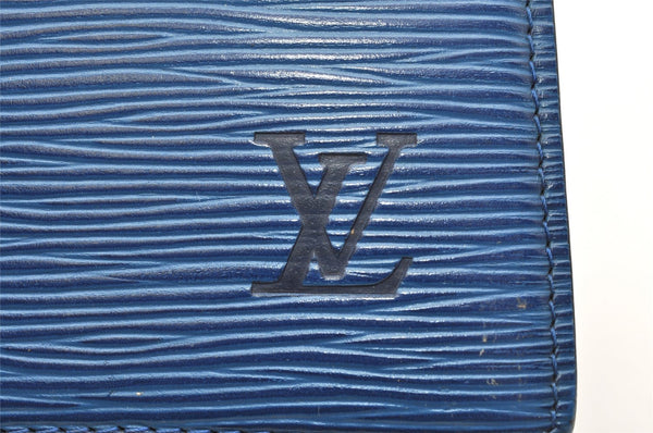 Authentic Louis Vuitton Epi Trousse Crete Clutch Bag Blue M48405 LV Junk 4505K