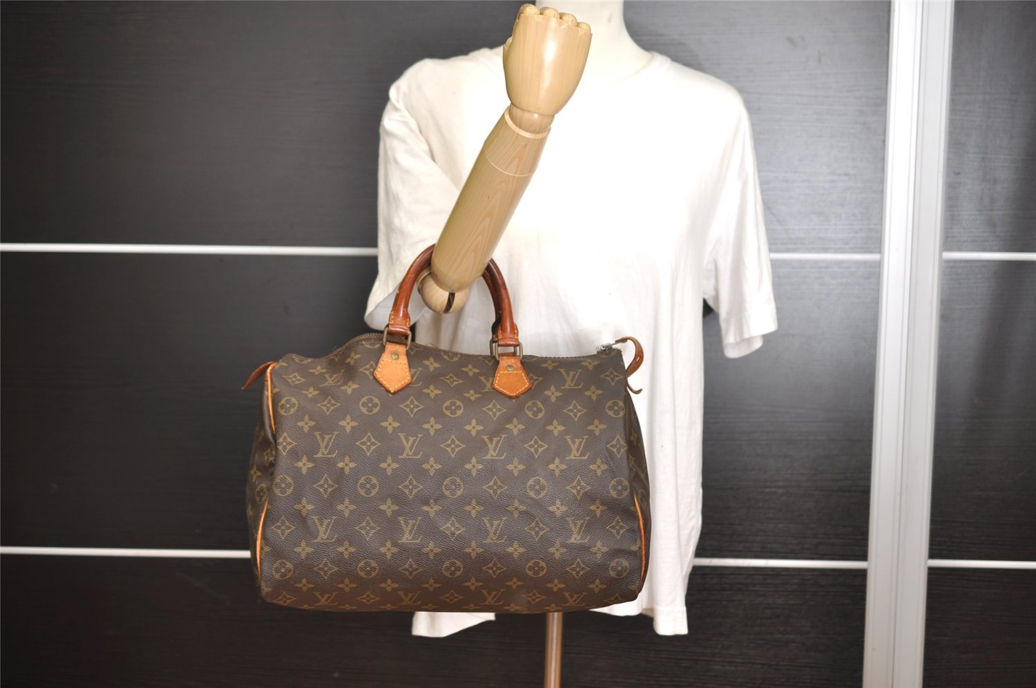 Authentic Louis Vuitton Monogram Speedy 35 Hand Boston Bag M41524 LV Junk 4507I