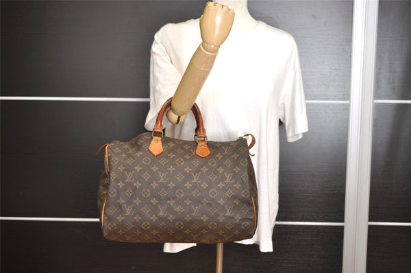 Authentic Louis Vuitton Monogram Speedy 35 Hand Boston Bag M41524 LV Junk 4507I