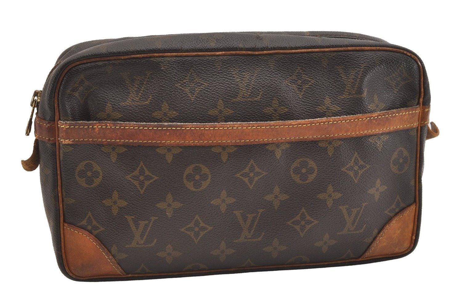 Authentic Louis Vuitton Monogram Compiegne 28 Clutch Hand Bag M51845 LV 4507J