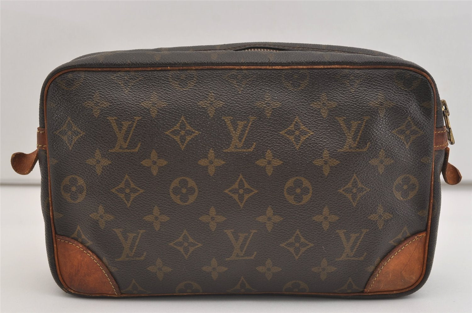 Authentic Louis Vuitton Monogram Compiegne 28 Clutch Hand Bag M51845 LV 4507J