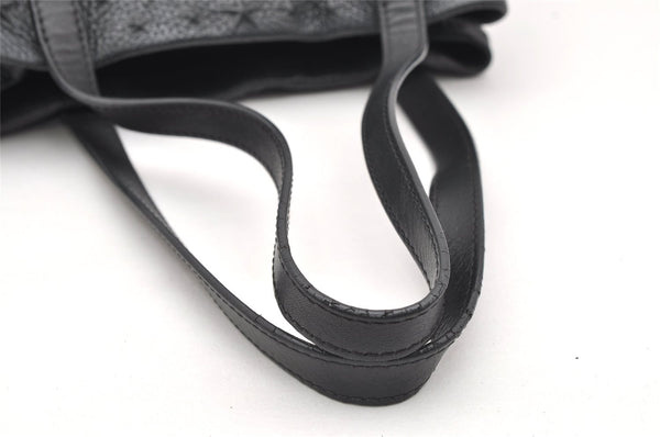 Authentic JIMMY CHOO Pimlico Star Pattern Leather Hand Tote Bag Black 4507K