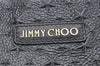 Authentic JIMMY CHOO Pimlico Star Pattern Leather Hand Tote Bag Black 4507K