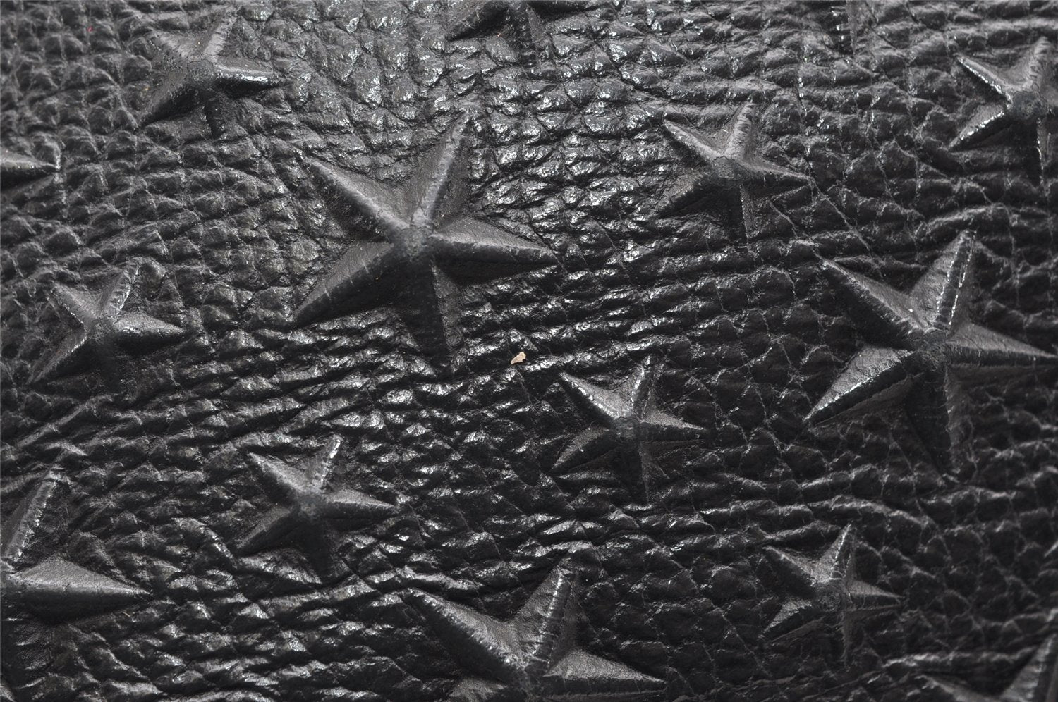 Authentic JIMMY CHOO Pimlico Star Pattern Leather Hand Tote Bag Black 4507K