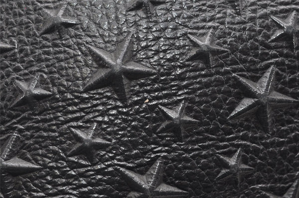 Authentic JIMMY CHOO Pimlico Star Pattern Leather Hand Tote Bag Black 4507K