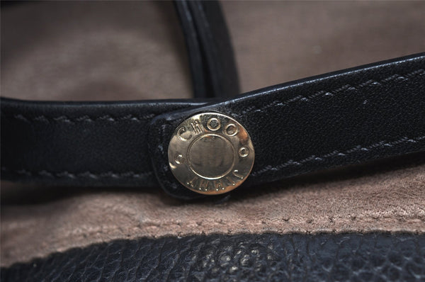 Authentic JIMMY CHOO Pimlico Star Pattern Leather Hand Tote Bag Black 4507K