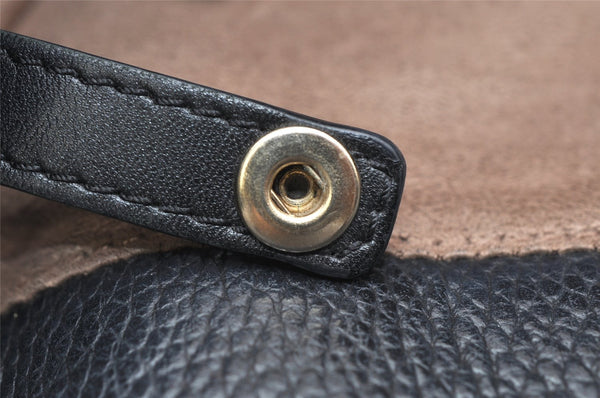 Authentic JIMMY CHOO Pimlico Star Pattern Leather Hand Tote Bag Black 4507K