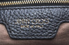 Authentic JIMMY CHOO Pimlico Star Pattern Leather Hand Tote Bag Black 4507K