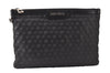 Authentic JIMMY CHOO Pimlico Star Pattern Leather Clutch Hand Bag Black 4508K